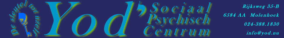 YOD.nu: Sociaal Psychisch Centrum Uw sleutel tot . Adres: Rijksweg 35B - 6584AA Molenhoek. Tel.: 024-3881830 (beste tussen 9 en 10u 's ochtends).